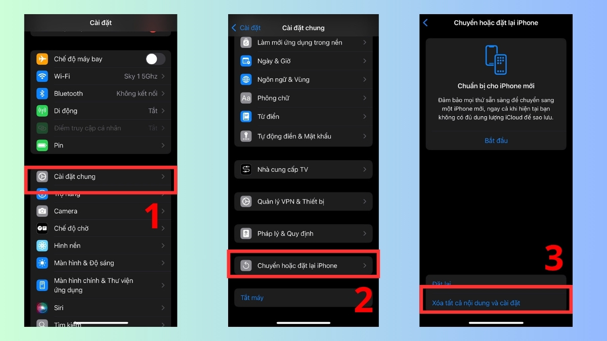 camera trước bị mờ khôi phục cài đặt gốc của điện thoại ios - bước 1,2