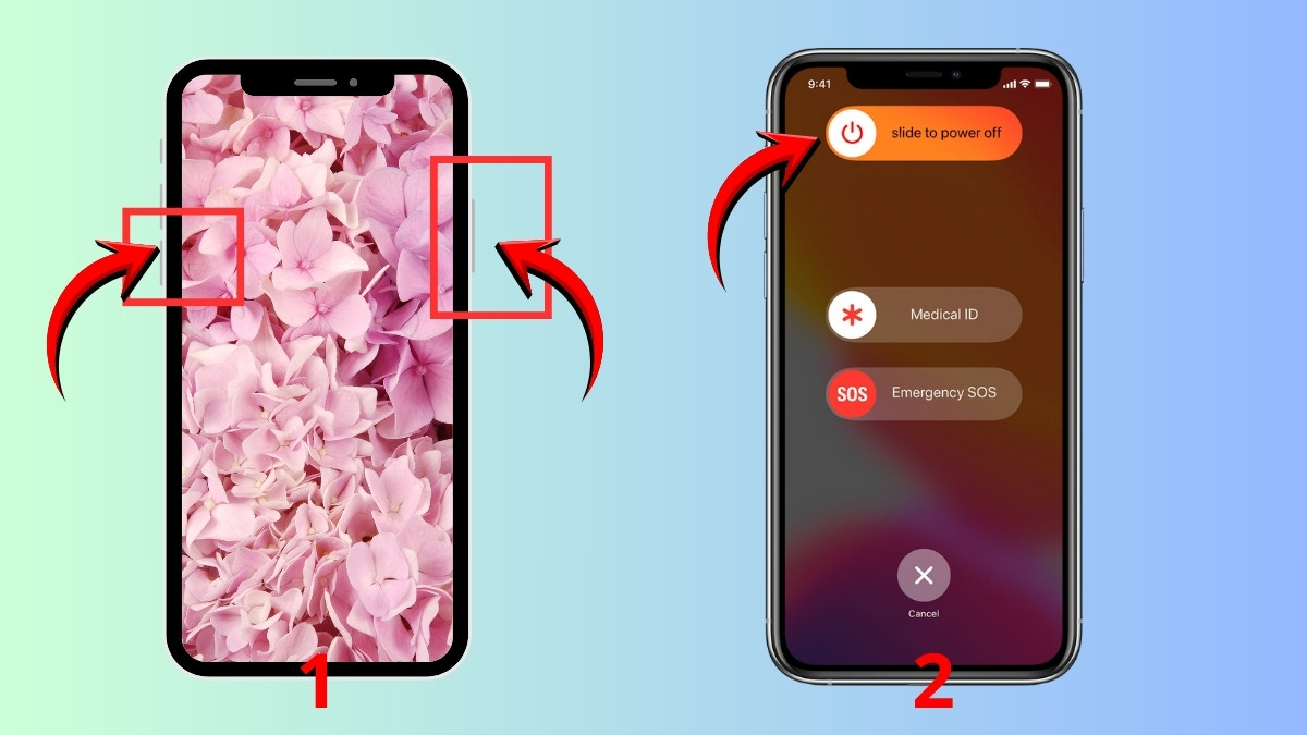 camera trước bị mờ - Khởi động lại điện thoại ios