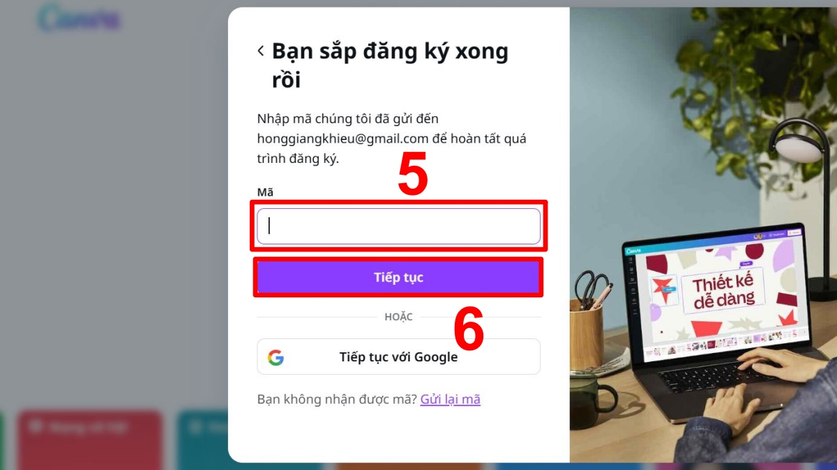 Cách tạo tài khoản trên Canva  - bước 4