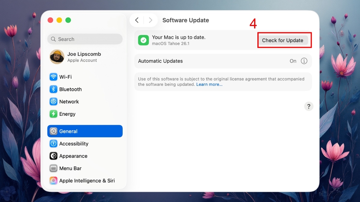 Cập nhật phần mềm trên macOS - bước 3