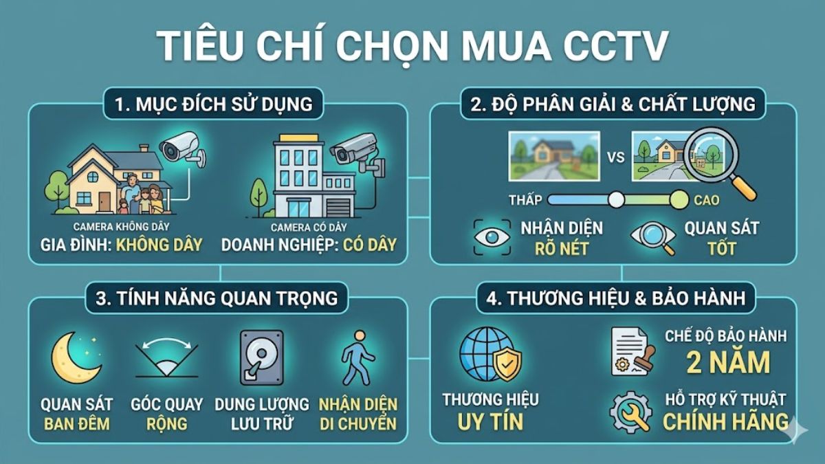 Tiêu chí chọn mua CCTV phù hợp với nhu cầu