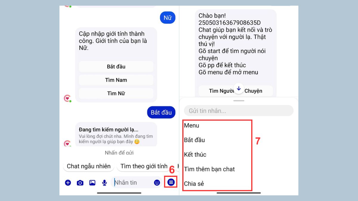 Cách chat với người lạ trên Messenger với Chatvn - bước 3
