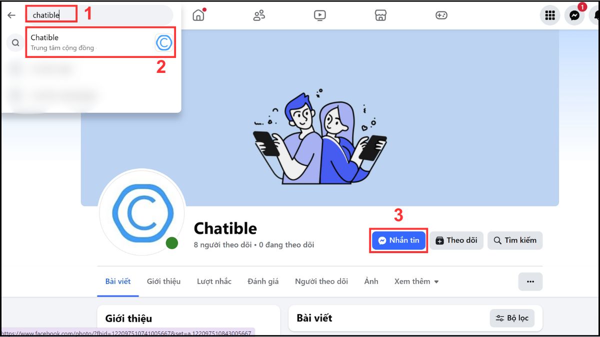 Cách dùng Chatible chat với người lạ trên máy tính - bước 1