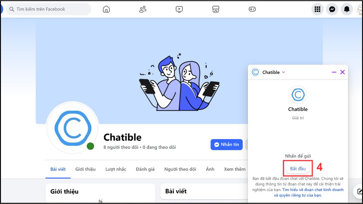 Cách dùng Chatible chat với người lạ trên máy tính - bước 2