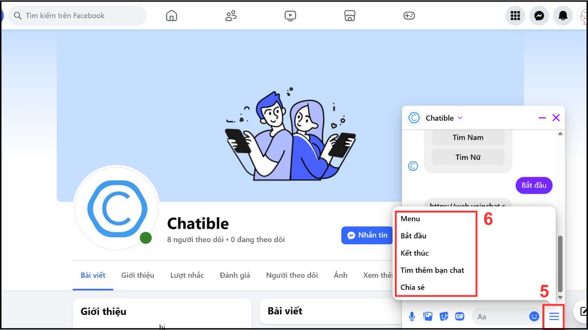 Cách dùng Chatible chat với người lạ trên máy tính - bước 3