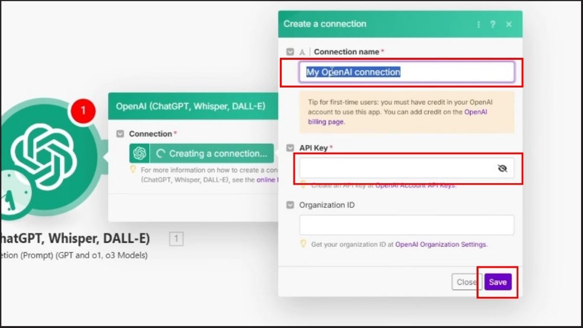 Hướng dẫn tích hợp ChatGPT API vào ứng dụng Make và Zapier - bước 3.1