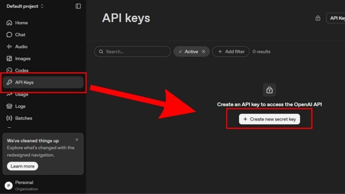 Hướng dẫn cách tạo và lấy ChatGPT API Key trên Platform OpenAI - bước 2