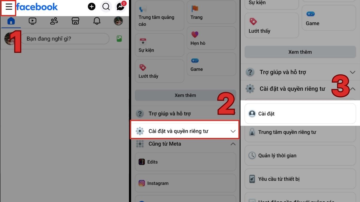 Cách bật chế độ công khai trên Facebook - mở bài viết công khai - bước 1