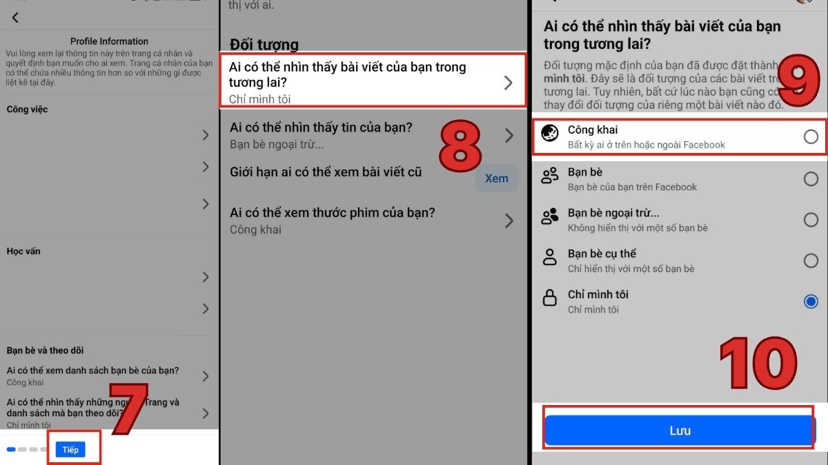 Cách bật chế độ công khai trên Facebook - mở bài viết công khai - bước 3