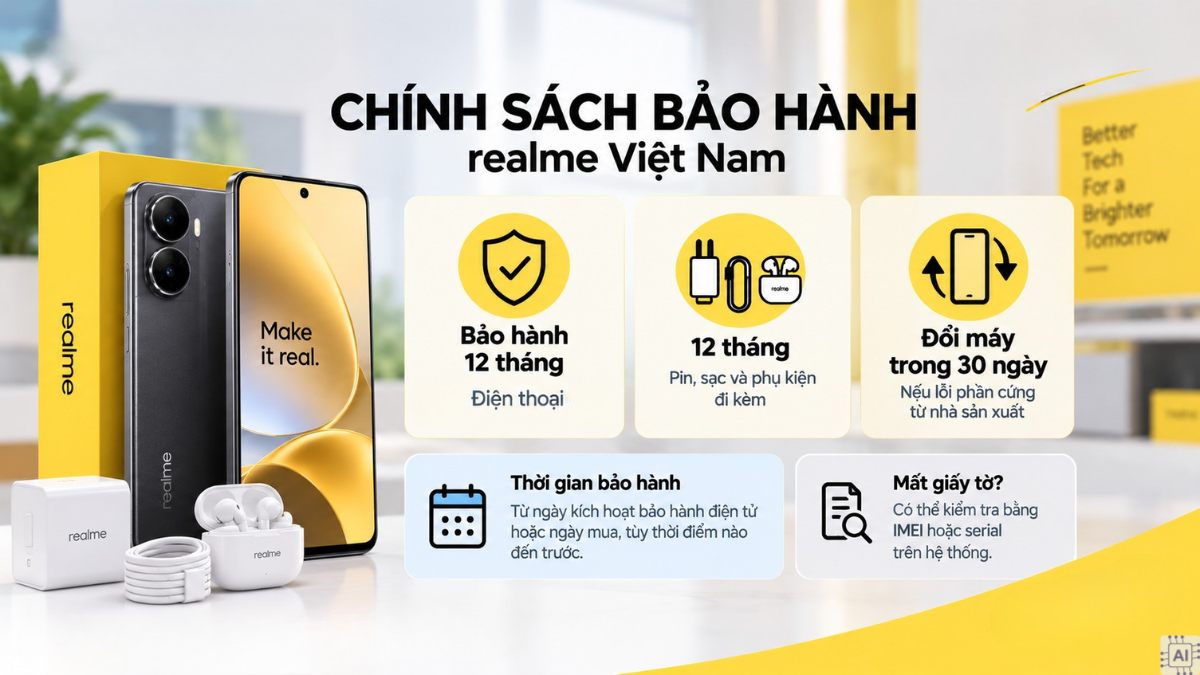 Chính sách và điều kiện bảo hành realme Việt Nam