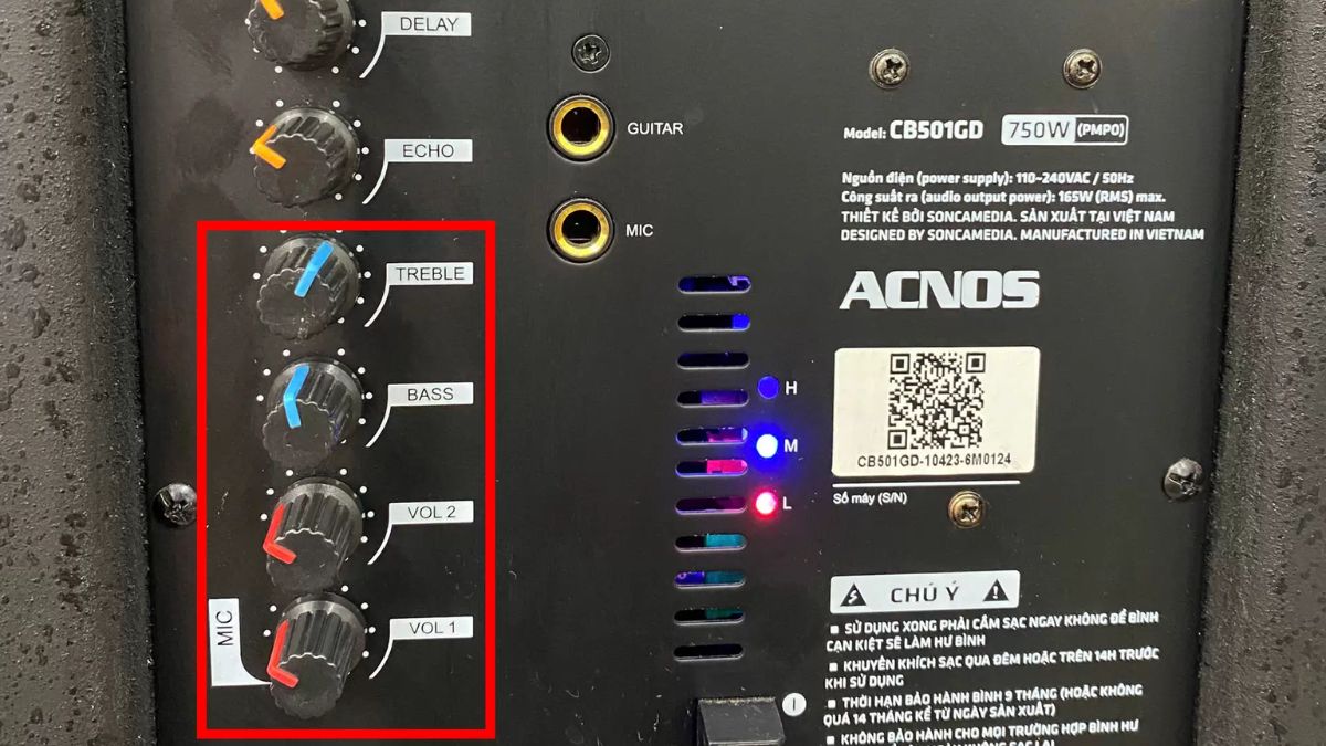 Chỉnh âm lượng và tần số của micro - chỉnh loa acnes