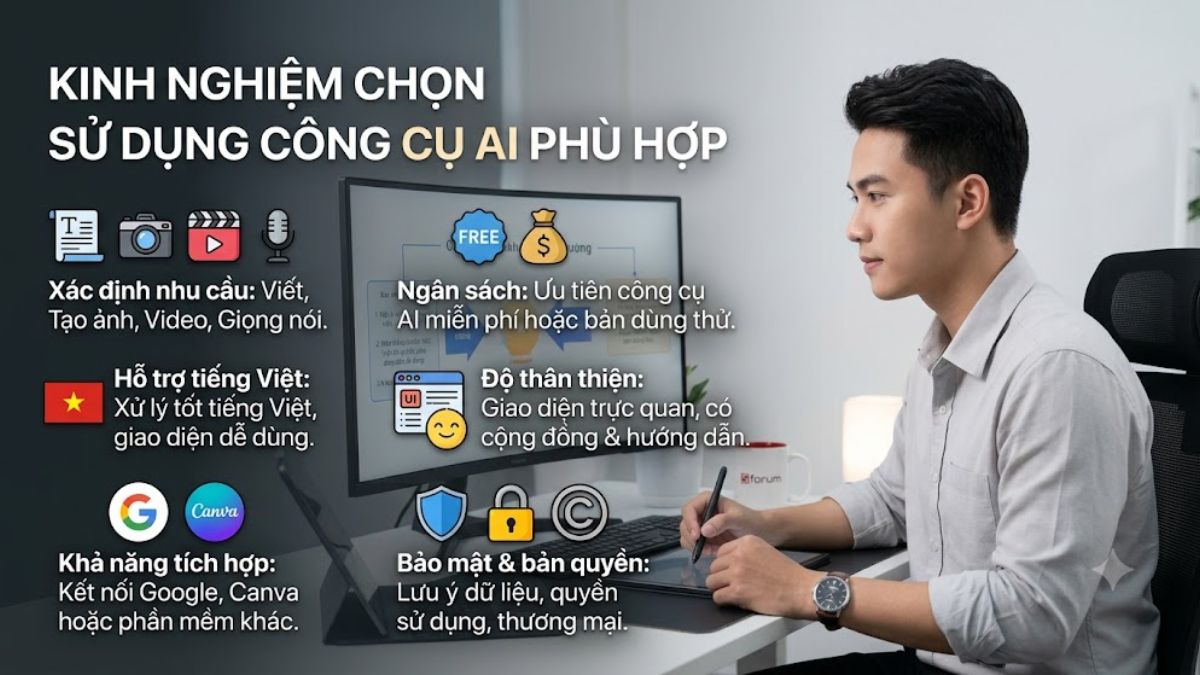 Kinh nghiệm chọn sử dụng công cụ AI phù hợp