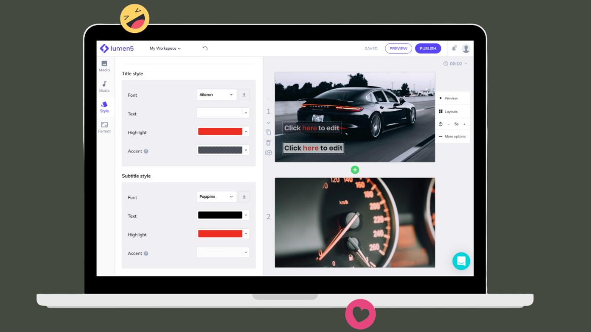 App AI tạo video và xử lý âm thanh tự động - lumen5