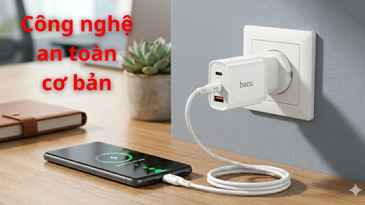 Ưu điểm nổi bật của sạc Hoco cho iPhone có cơ chế bảo vệ an toàn cơ bản