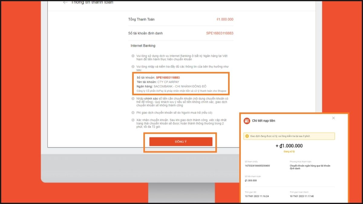 Cách đăng nhập, nạp tiền và quản lý tài khoản Đại lý Shopee - bước 5
