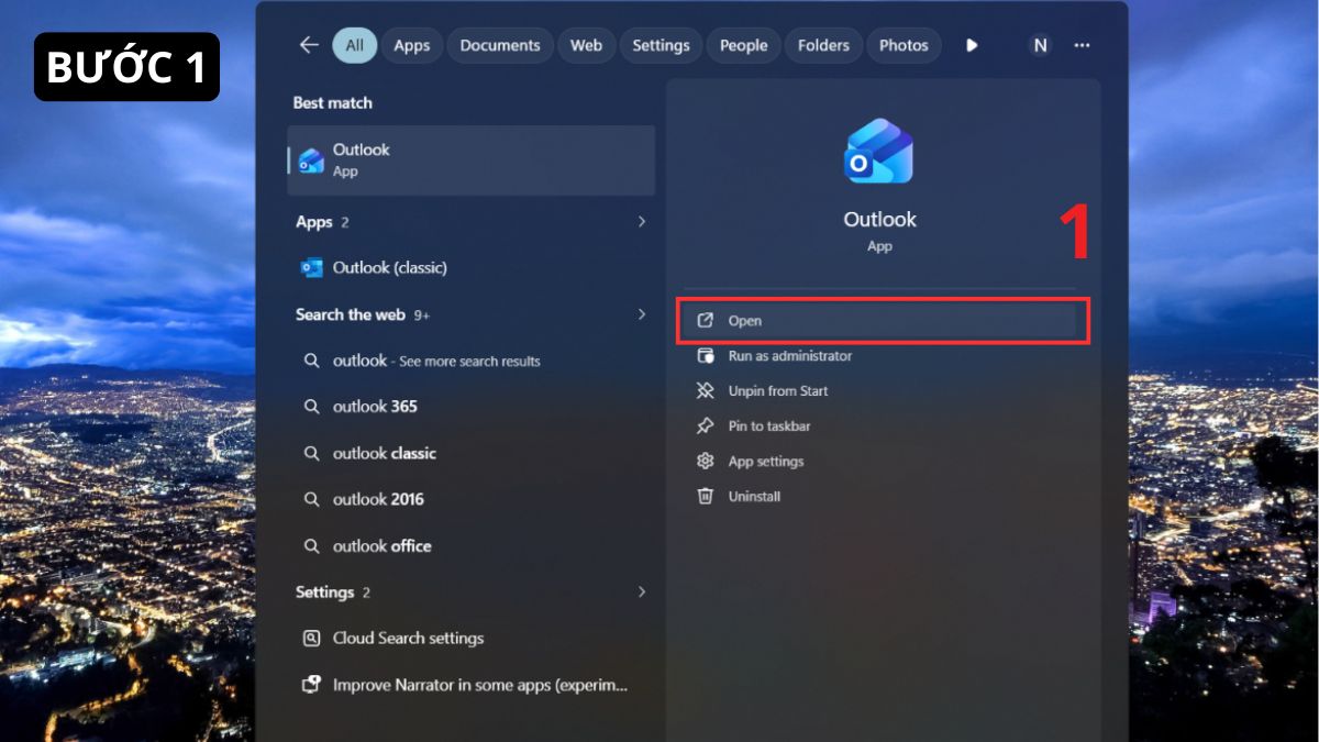 Cách đăng nhập Outlook trên máy tính - bước 1