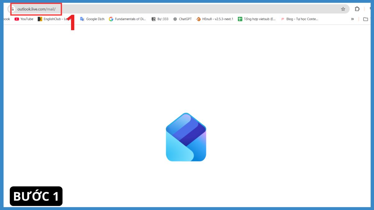 Cách đăng nhập Outlook mail trên website - bước 1