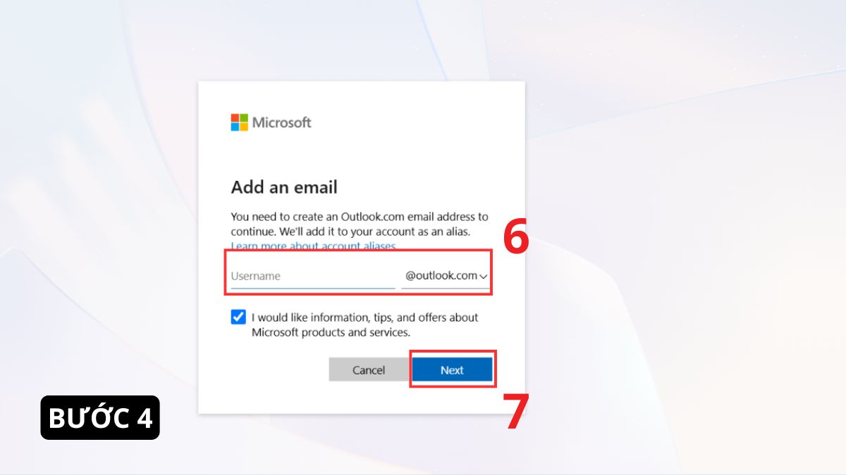 Cách đăng nhập Outlook mail trên website - bước 4