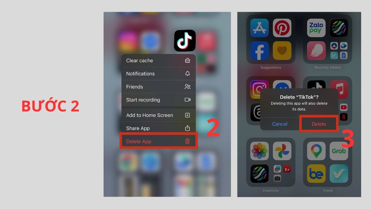 Cách khắc phục lỗi đăng nhập TikTok bằng Facebook không được - gỡ cài đặt và cài lại ứng dụng tiktok - bước 2