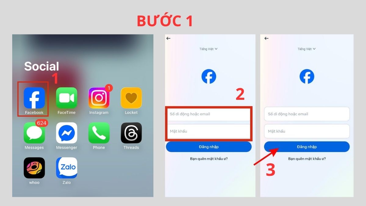 Đăng nhập Facebook trên ứng dụng Facebook trước, sau đó thử lại TikTok - bước 1