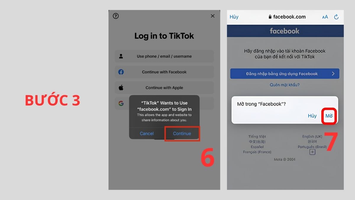 Đăng nhập Facebook trên ứng dụng Facebook trước, sau đó thử lại TikTok - bước 3