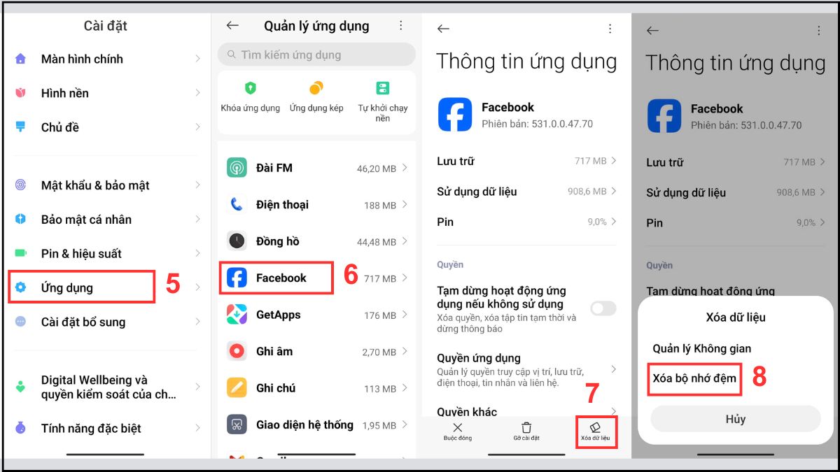 Khắc phục lỗi khi đăng video lên tin Facebook - bước 2