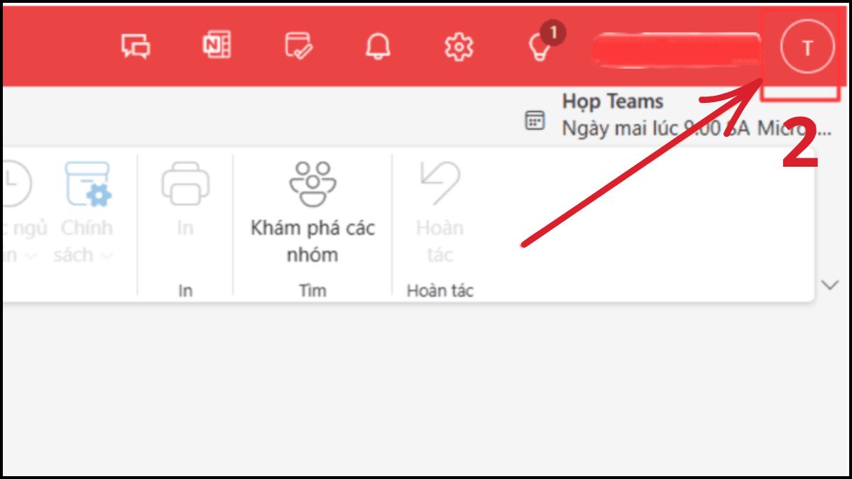 Cách đăng xuất Outlook trên website - bước 2