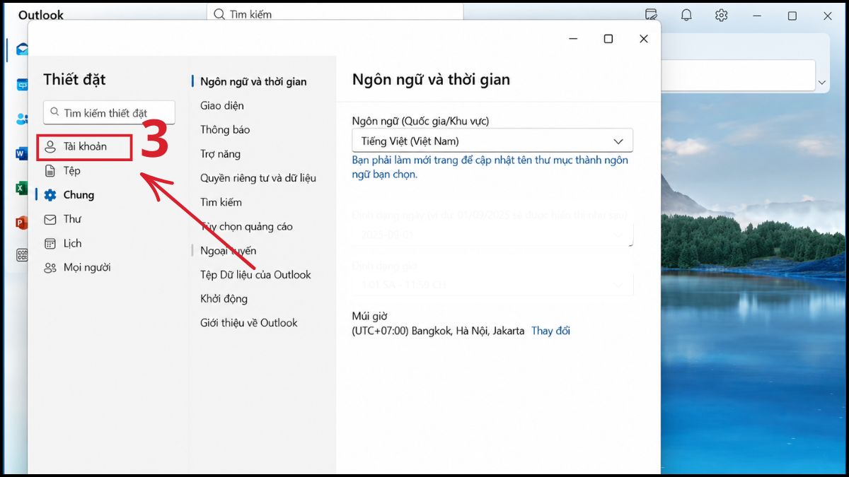 Cách đăng xuất ứng dụng Outlook trên máy tính window - bước 2