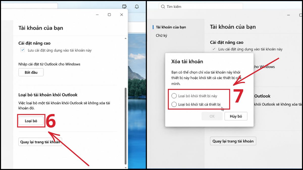 Cách đăng xuất ứng dụng Outlook trên máy tính window - bước 4