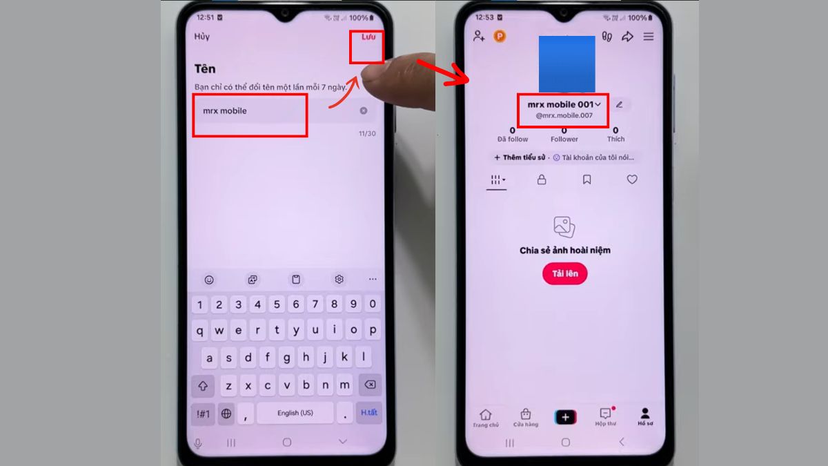 Hướng dẫn đổi tên TikTok và kiểm tra trùng lặp ID - bước 3