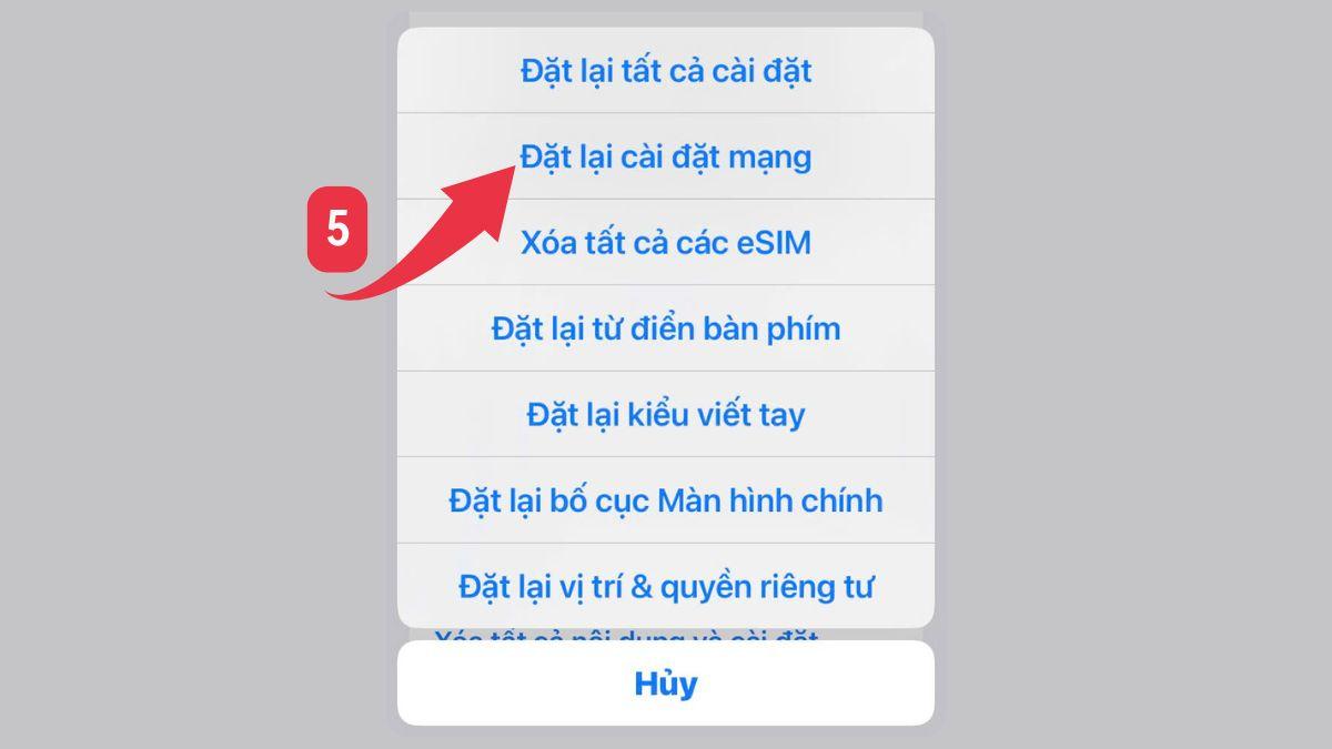 Cách khắc phục lỗi điện thoại bắt WiFi yếu - đặt lại cài đặt mạng - bước 3