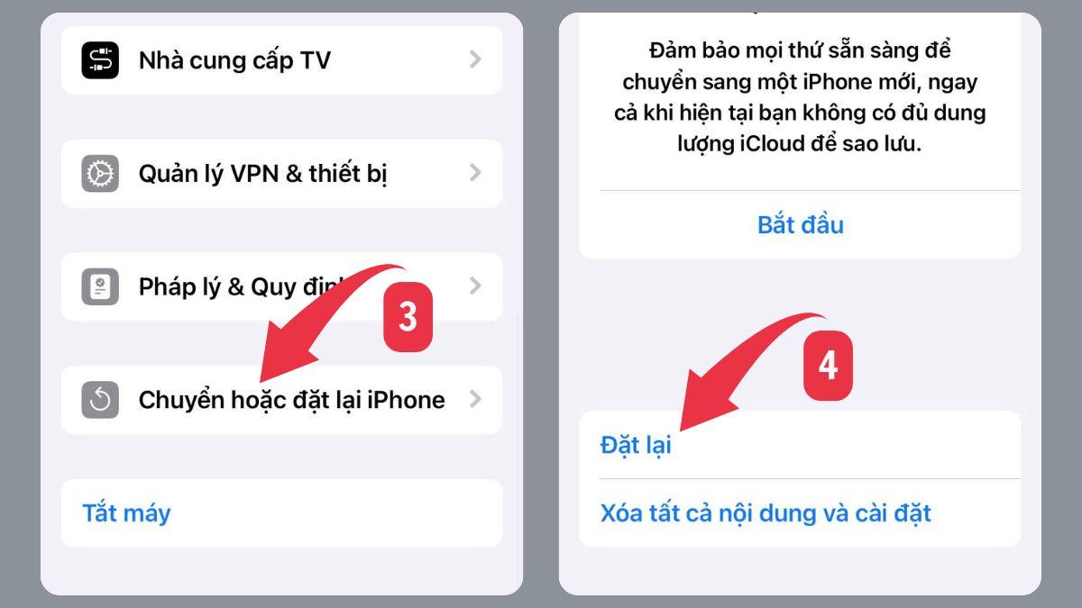 Cách khắc phục lỗi điện thoại bắt WiFi yếu - đặt lại cài đặt mạng - bước 2