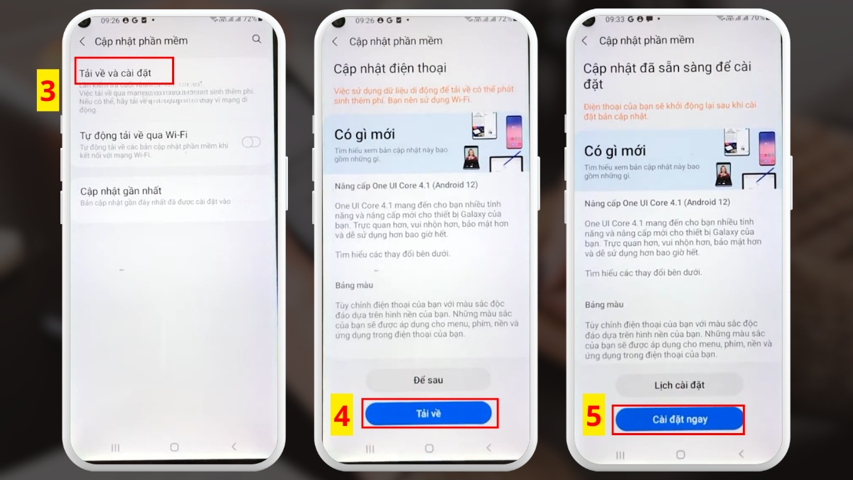 Cập nhật lại phần mềm cho điện thoại samsung khi bị mất màu - bước 3