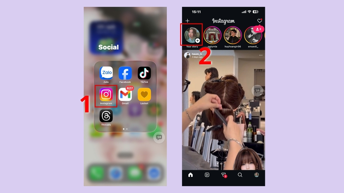 Cách đổi font chữ trên Instagram Story - bước 1