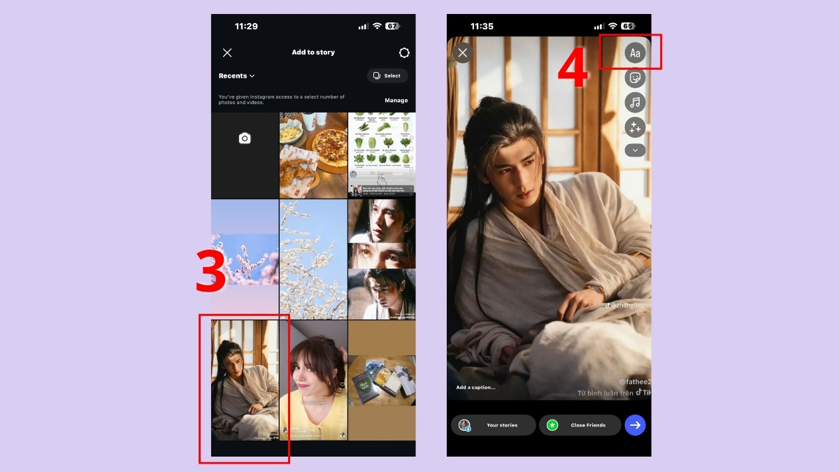 Cách đổi font chữ trên Instagram Story - bước 2