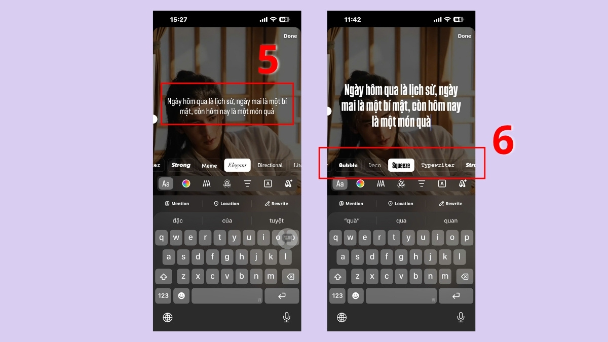 Cách đổi font chữ trên Instagram Story - bước 3