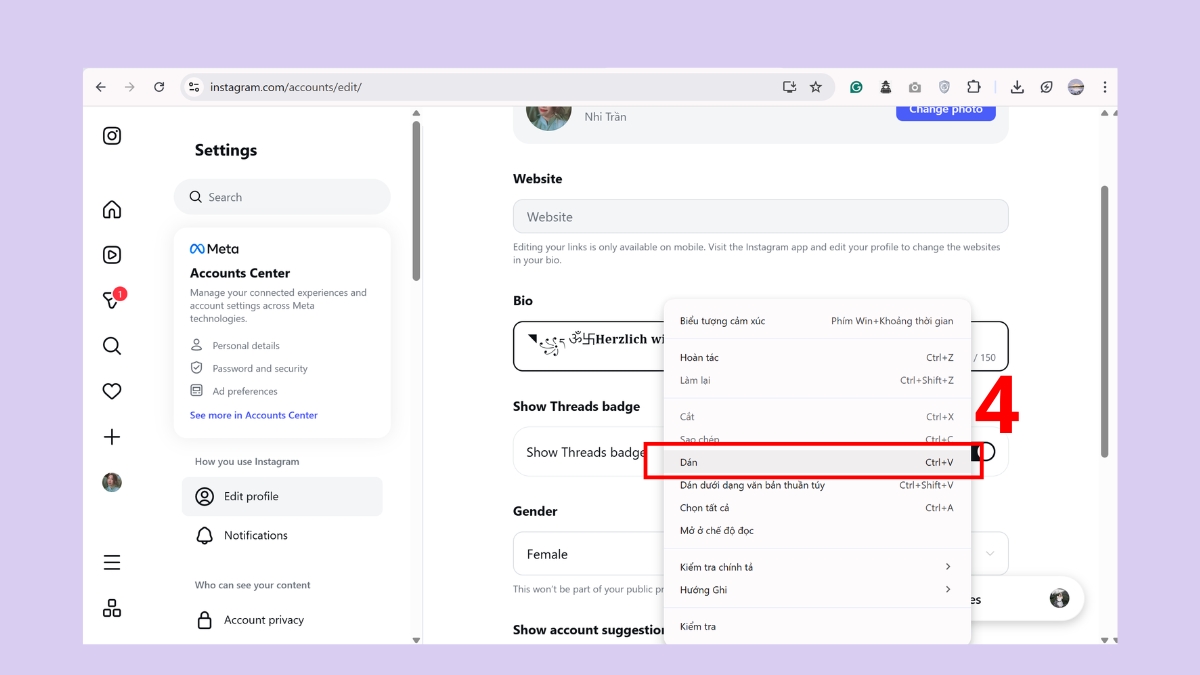 chuyển đổi font chữ instagram trên Font for Instagram - bước 4