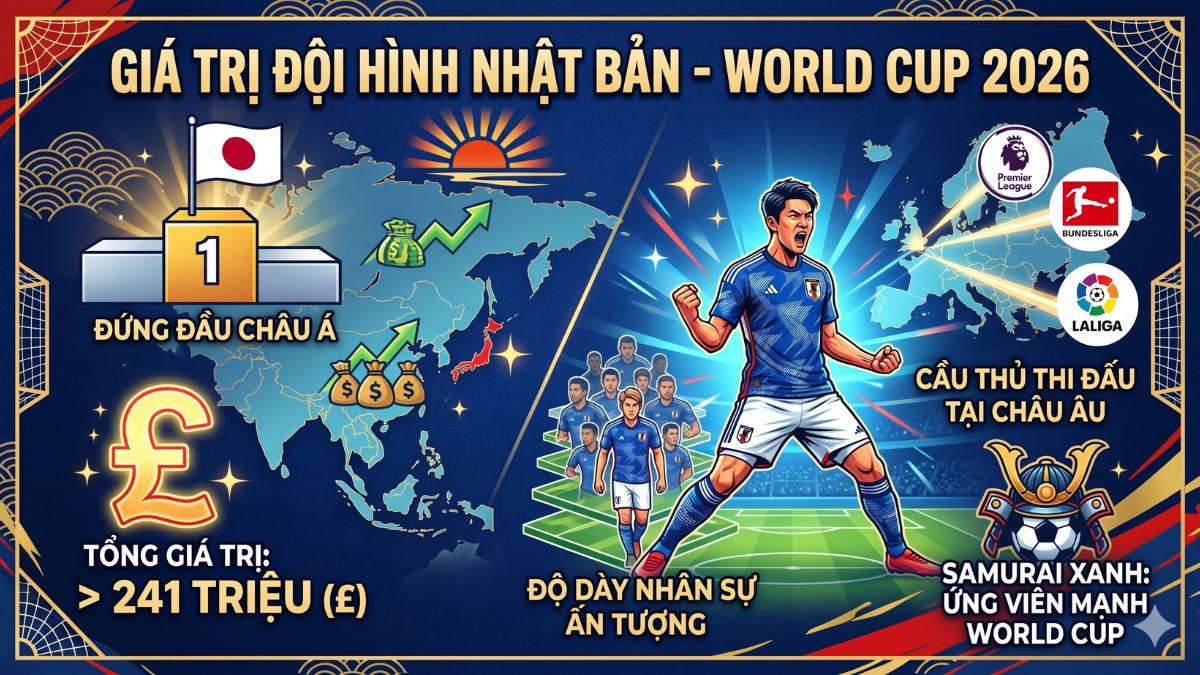 Giá trị đội hình Nhật Bản World Cup 2026