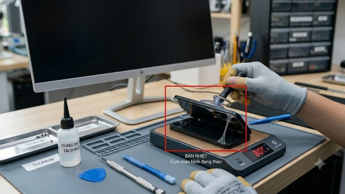 Quy trình thay pin iPhone chuẩn an toàn - bước 2