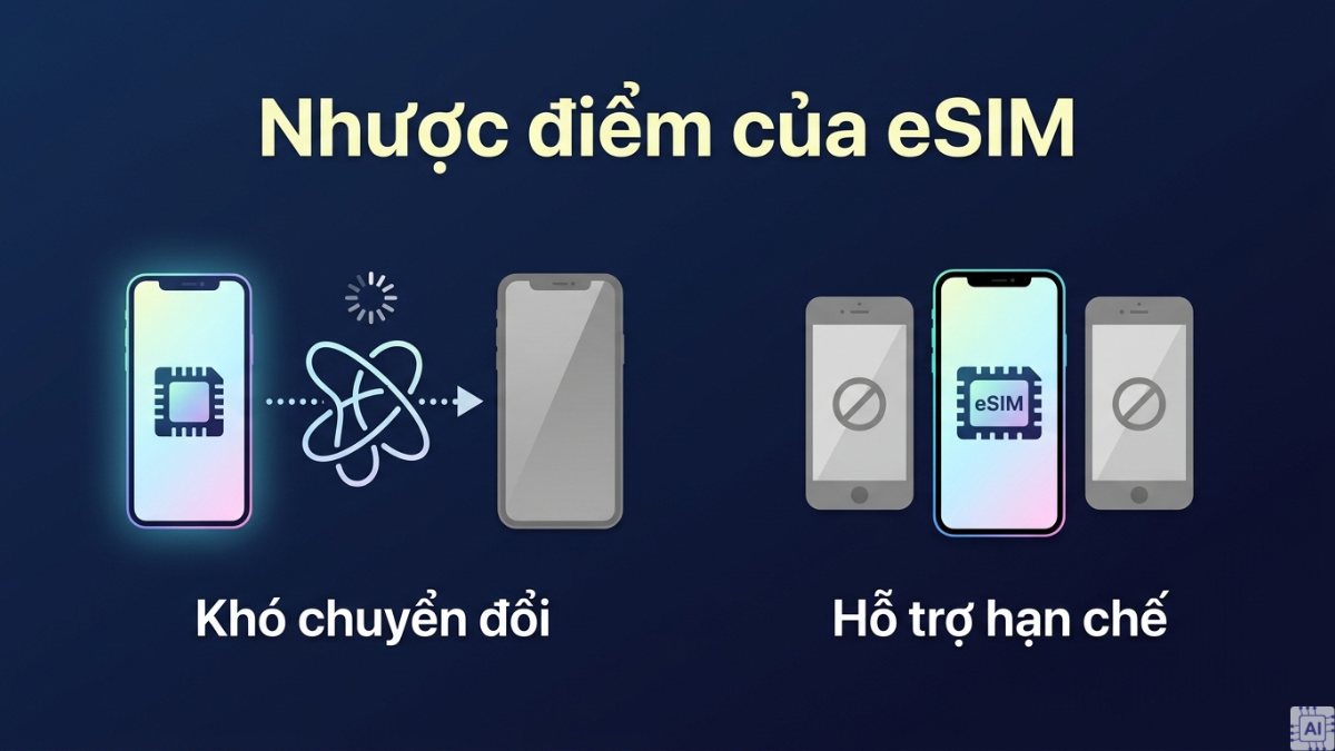 nhược điểm của eSIM