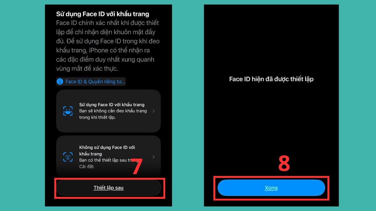 Cách xóa hoặc thay đổi Face ID thứ hai trên iPhone - bước 7,8