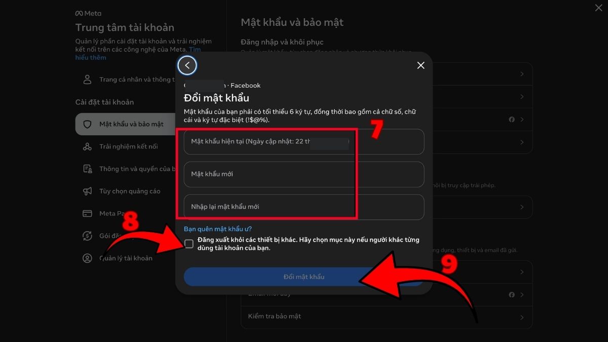 Cách lấy lại tài khoản Facebook bị hack vẫn còn đăng nhập - bước 5