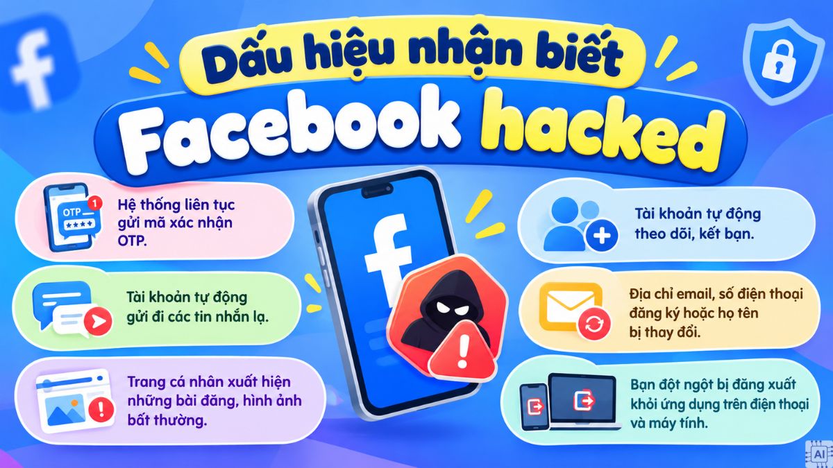 Dấu hiệu nhận biết Facebook hacked