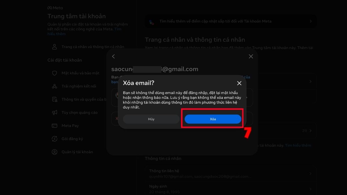Cách lấy lại tài khoản Facebook bị hack đổi email - bước 6
