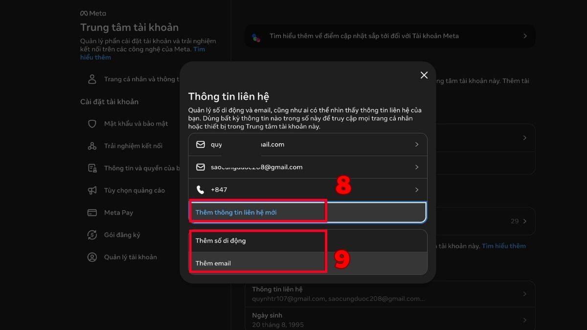 Cách lấy lại tài khoản Facebook bị hack đổi email - bước 7