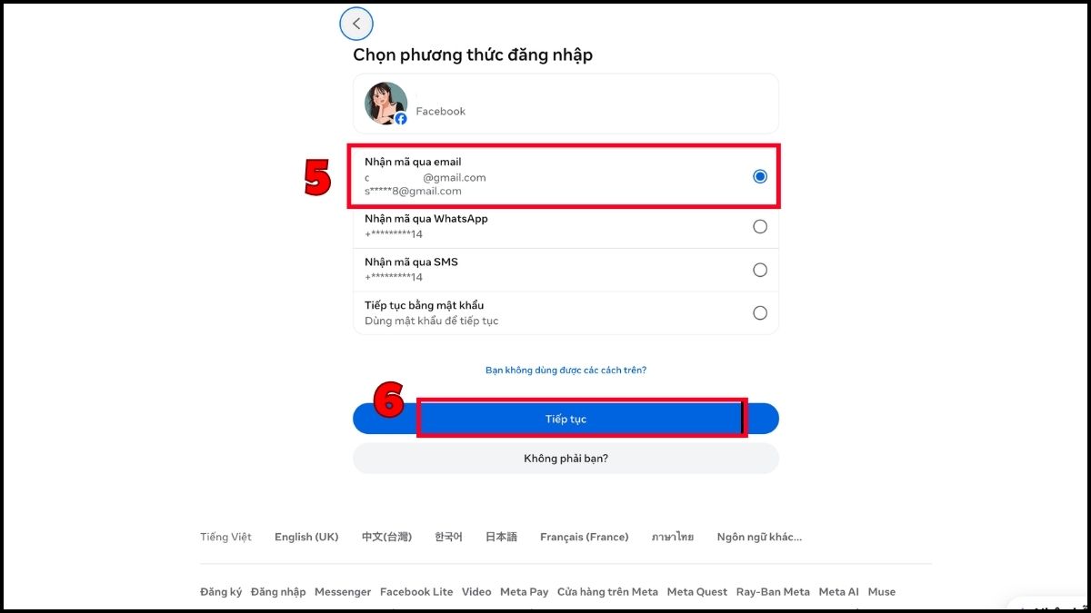 Cách lấy lại tài khoản Facebook bị hack và không đăng nhập được - bước 3