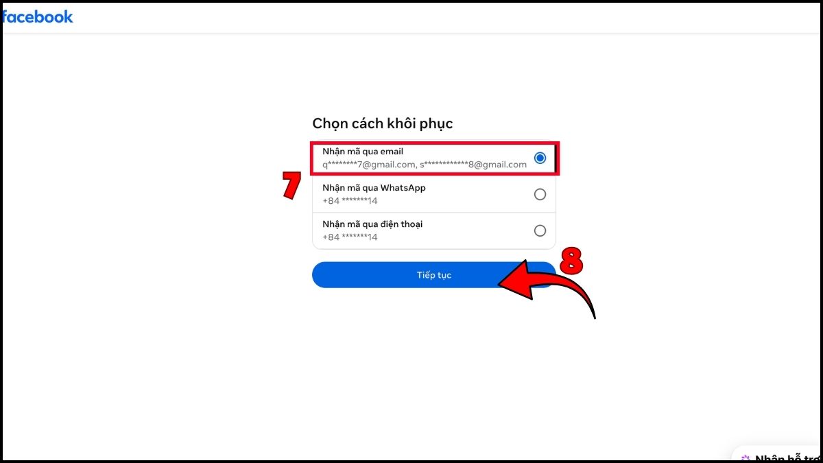 Cách lấy lại tài khoản Facebook bị hack và không đăng nhập được đã thay đổi email và SĐT - bước 5