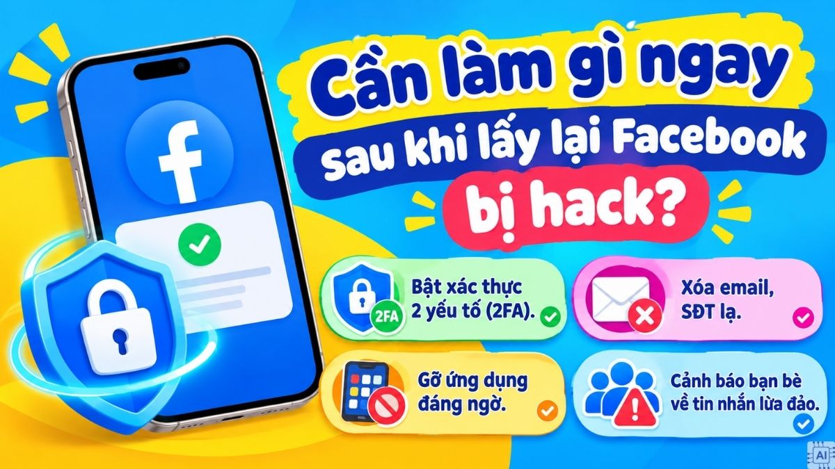 Cần làm gì ngay sau khi lấy lại Facebook bị hack?