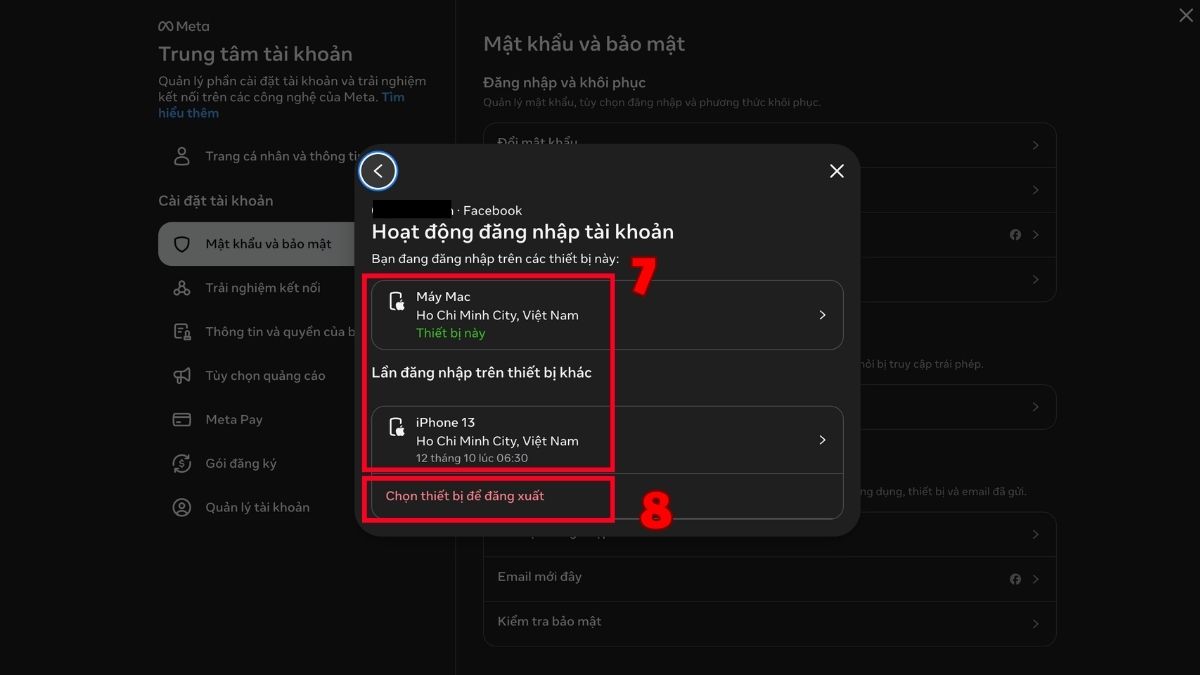 Cách kiểm tra Facebook có bị hack hay không - bước 5
