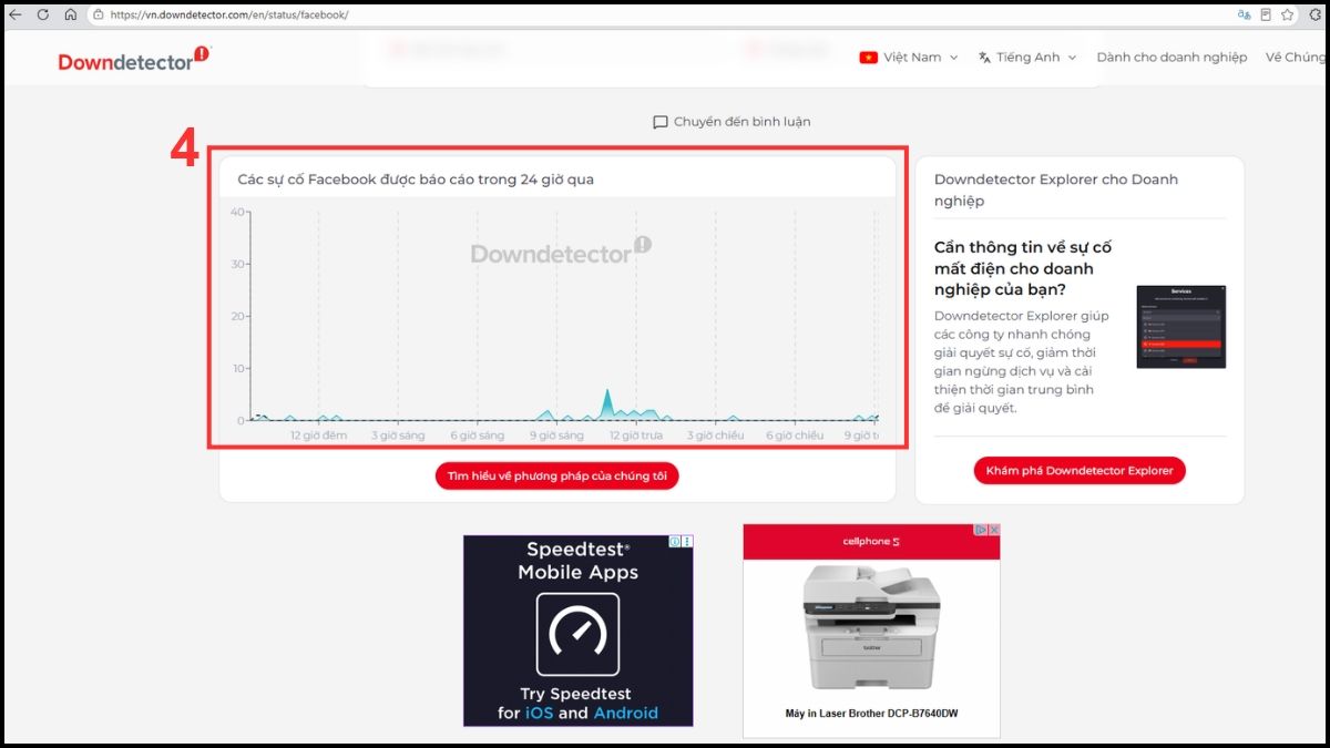 Cách kiểm tra Facebook lag do máy chủ hay thiết bị - bước 3,4